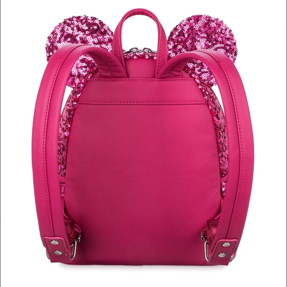 Minnie Mouse Sequin Loungefly Mini Backpack – Magenta - Picture 14 of 14